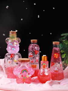 Handmade Rainbow Ocean Starry Sky Bottle Water Baby Wish Bottle Complete Set Material Wood Stopper Plastic Drifting Bottle DIY