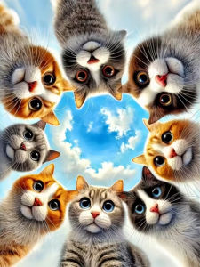500/1000/1200/2000PCS Jigsaw Puzzle Serene Sweet Adorable Cartoon Cat Face Portrait For Adults Perfect Gift For Cat Lovers