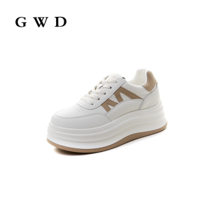 Womens Thick Bottom High Top Sneakers Spring 2025 New Style Casual Fashion Leather Sports Shoes Increased Height Inner Design