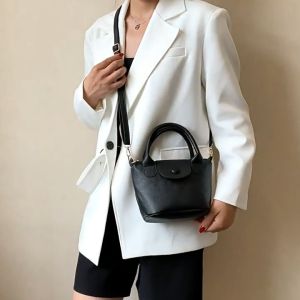 Mini Pebbled Leather Noir Tote Bag with FREE crossbody sling strap
