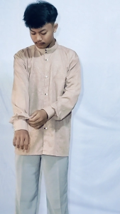 Kemko sultan kemeja embos warna putih terbaru lengan manset kancing jepret terbaru 2025