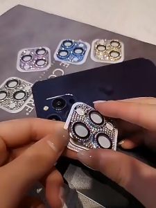 Luxury Metal Diamond Camera Lens Protector for Iphone 11 12 13 14 15 Pro Max Full Cover Glass Glitter 12 13 Mini 14 15 Plus Rhinestones Lens Film