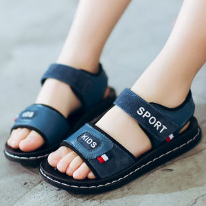 รองเท้าแตะผู้ชายหนังแท้ รองเท้าแตะชายหาดฤดูร้อนสำหรับเด็ก รองเท้าเด็กแบบสวมสบาย พื้นนุ่ม กันลื่น รองเท้าเด็ก รองเท้าเด็กชาย รองเท้าเด็กชาย