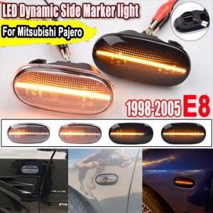 2Pcs Dynamic LED Fender Side Marker Turn Signal Lamp Sequential Indicator Blinker Repeater Light For Mitsubishi Pajero Montero Sport G2 2008 2009 2010 2011 2012 2013 2014 2015 2016
