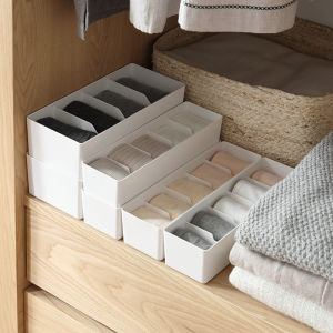 Closet Wardrobe Organizer for Socks Underwear Plastic Storage Box Dresser Drawer Divider Basket Bin Storage Organizer