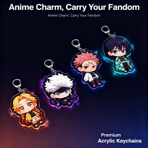 Bandai | Jujutsu Kaisen Anime Acrylic Keychain Double Sided Pendant Gojo Satoru Fushiguro Megumi Comic Con Keychain