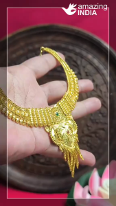 Premium Gold Plated Forming Choker Necklace Set | Indian choker | Rantai Leher