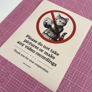 Do Not Take Pictures Video Recording. Dilarang ambil gambar rakam video. 请不要拍照或录影. Sticker Sign Signage. Prohibition No