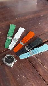 12mm Quick Release Rubber Strap for Tissot PRX Powermatic 40mm T137.407 T137.410 Men Convex Silicone Replace Watch Band Bracelet