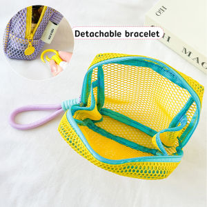 C.B.【Ready in Stock】 Mesh Zipper Bags Lightweight Portable Visibility Cosmetic Accessories Organizer Mini Makeup Pouch