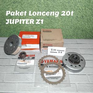 paket mangkok lonceng 20t + kampas ganda assy + kampas kopling dan cage motor yamaha jupiter z1 force f1 injeksi