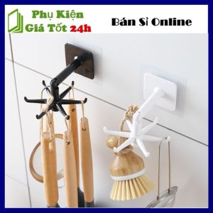 Móc Nhựa Dán Tường Treo Đồ 6 Chấu Siêu Dính Treo Chìa Khóa Dụng Cụ Nhà Bếp Xoay 360 Độ - Móc Treo Đồ Đa Năng 6 Nhánh Xoay 360 Độ Siêu Tiện Lợi Decor Nhà Cực Đẹp - Móc Treo Vá Muỗng Chìa Khóa Khẩu Trang