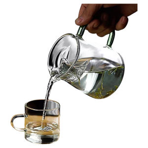 Cốc Trà Thủy Tinh Dày Kiểu Nhật Một Mảnh Cốc Trà Pha Trà Bằng Thủy Tinh Chịu Nhiệt Chống Nổ Cốc Trà Hình Răng Trăng