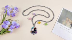 Bandai | Heartstopper Nick & Charlie Cartoon Pendant Necklace Stainless Steel Multicolor Star Charm Casual Fan Jewelry Gifts