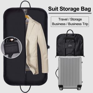 TasBagShop folding suit bag Premium Coat Carrier Bag Business Trip Suit Storage Bag Dustproof Breathable Garment Cover Travel Bag