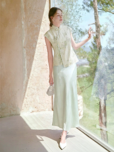XIANGYING | Embroidered Mandarin Collar Set Women 1Set
