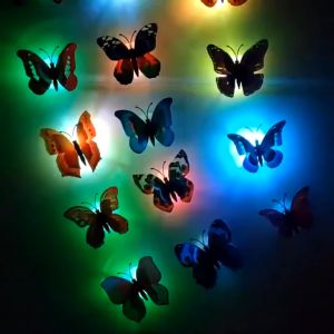 Colorful Creative Glowing Butterfly Wall Sticker Night Light 3D Mirror Wall Art-TRENSETTER MRKTG