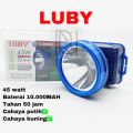SENTER KEPALA LUBY 45 WATT L-2868 BATERAI 10000 MAH TAHAN 50 JAM WATERPROOF. 