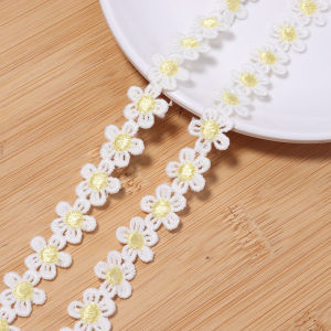 3Yards/lot 1.5cm Color Daisy Flower Lace Trim Sun Flower Knitting Wedding Embroidered DIY Garment Earring Sewing Supplies Crafts