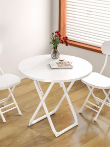 Portable Folding Table Dining Table Home Use Small Apartment Simple round Table Balcony Eating Square Table Stall Combination Table And Chairs