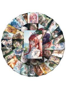 Cute Elf Girl Stickers Waterproof Decorative Adhesive for Bullet Journal Tablet Luggage PVC Drip Stickers 50 Pieces