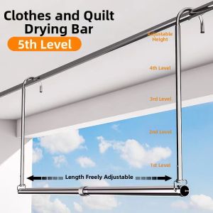 Telescopic Wall-Mounted Stainless Steel Drying Rack
