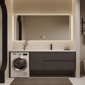 Balcony Washing Machine Wash Basin All-in-One Cabinet Stone Plate Bathroom Cabinet Combination Bathroom Table Washbasin Cabinet Customization