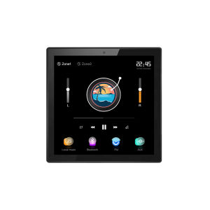 Home 2 Zone Audio In wall Amplifier 2 Zone volume 4x25W Channel TF Bluetooths FM AUX Multilingual background music Control Panel