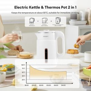 PANSON Electric Kettle Insulation Electric Water Heater High Power Fast Boiling Stainless Steel