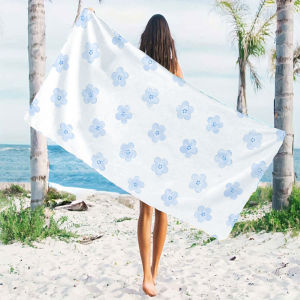 Blue Blossom Quick Drying Microfiber Beach Towel Lightweight for Swimming Camping Yoga - Bath Towel