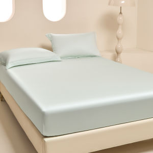 ไม้ไผ่สีเขียวแผ่นติดตั้ง US ขนาด 183*203 ซม.กระเป๋าลึก 40 ซม.ความสูงที่นอน 72*80 นิ้ว Lyocell เส้นใย 50S Cooing ผ้าปูที่นอน