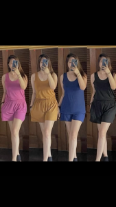 NEW ARRIVAL! MANDY TERNO SLEEVELESS SANDO+SHORT PLAIN SMALL TO XL
