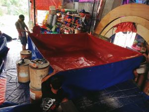 Kolam Terpal ikan kolam Kotak ukuran 3x15x1/300x150x100 bhan a20 super tebal cocok budidaya ikan lelenilagabusgurame