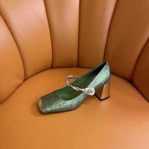 รองเท้าส้นสูง Mary Janes ทรงสี่เหลี่ยมสไตล์ฝรั่งเศสสำหรับผู้หญิง ฤดูใบไม้ผลิและฤดูร้อน รองเท้าส้นสูงแบบสวมสบายสไตล์ย้อนยุค ทรงปากตื้น รองเท้าแฟชั่น