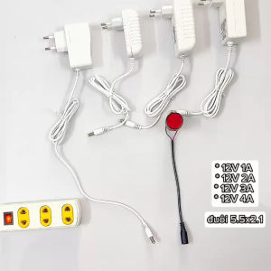 Adapter Trắng ( đuôi 5.5*2.1 ) 12V 2A loại tốt sử dùng cho camera loa máy tạo độ ẩm đèn trống cây...vv