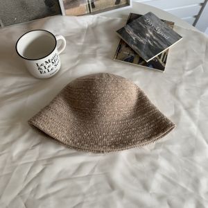Fashionable Knitted Wool Blend Fisherman Hat Womens Bucket Style Face Slimming Casual Wearable All Ages Seasons Foldable