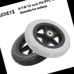 Durable 6/7/8/10Inch Shopping Cart Wheels Anti Slip Replacement Travelling Trolley Caster Wear-resistant Solid Tire Wheel