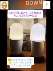 [10 PCS PACK] OSRAM 10W/12W LED PLC STICK BULB G24D WARM WHITE 3000K/COOL WHITE 4000K/ DAYLIGHT 6500K (SIRIM APPROVED)