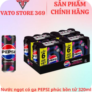Nước ngọt có ga PEPSI không calo vị phúc bồn tử lon 320ml