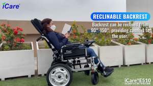 iCare E510-Power New Model Heavy Duty Reclinable Electric Wheelchair
