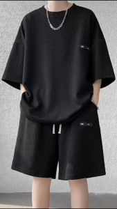 Fashion Oversize Men's Sets Textured jacquard fabric Elastic waist Casual Sports suit Exquisite label M-3XL