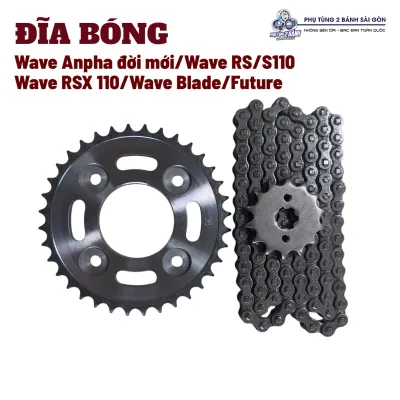 Nhông Sên Đĩa cho xe Wave lớn như Anpha đời mới /Wave S110/Wave RSX 110/Blade/ Future 428-36T-14T-106L Phụ tùng