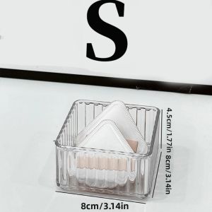 Hộp Đựng Mỹ Phẩm Hình Chữ Nhật Trong Suốt Ngăn Chia Bằng Acrylic Có Thể Xếp Chồng Lên Nhau Dùng Để Đựng Son Môi Cọ Trang Điểm Đồ Linh Tinh.