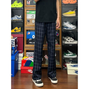 Casual Mix and Match Plaid Straight Trousers