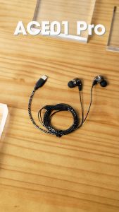 ACOME Earphone Headset Type-C ACE01 Pro 3D Subwoofer Powerfull Bass Plug and Play Transparent Wired Body Black Original - Garansi Resmi 1 Tahun