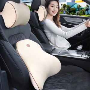 Car Driver Pillow Space Memory Foam Car Lumbar Support Back Cushion Car Seat Neck Pillow Washable Auto Pillow Cushion