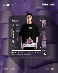 SWAVIEE Oversize Tshirt Letra Black