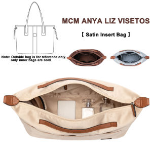 Satin Insert Storage Bag for MCM Anya Liz Visetos Tote Insert Organizer Bag Cosmetic Bag Handbag Shopper Liner
