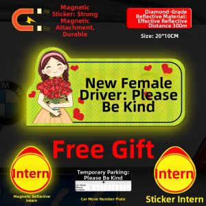 FENGXIA | Novice Driver Warning Reflective Car Stickers