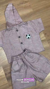 Little Esquina Hoodie Set Setelan Kemeja Anak Laki-laki Lengan Pendek Usia 1 2 3 4 5 6 7 tahun LE 2099